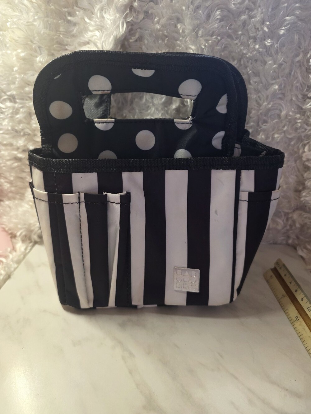 Black & White Striped Women’s Handbag Organizer
